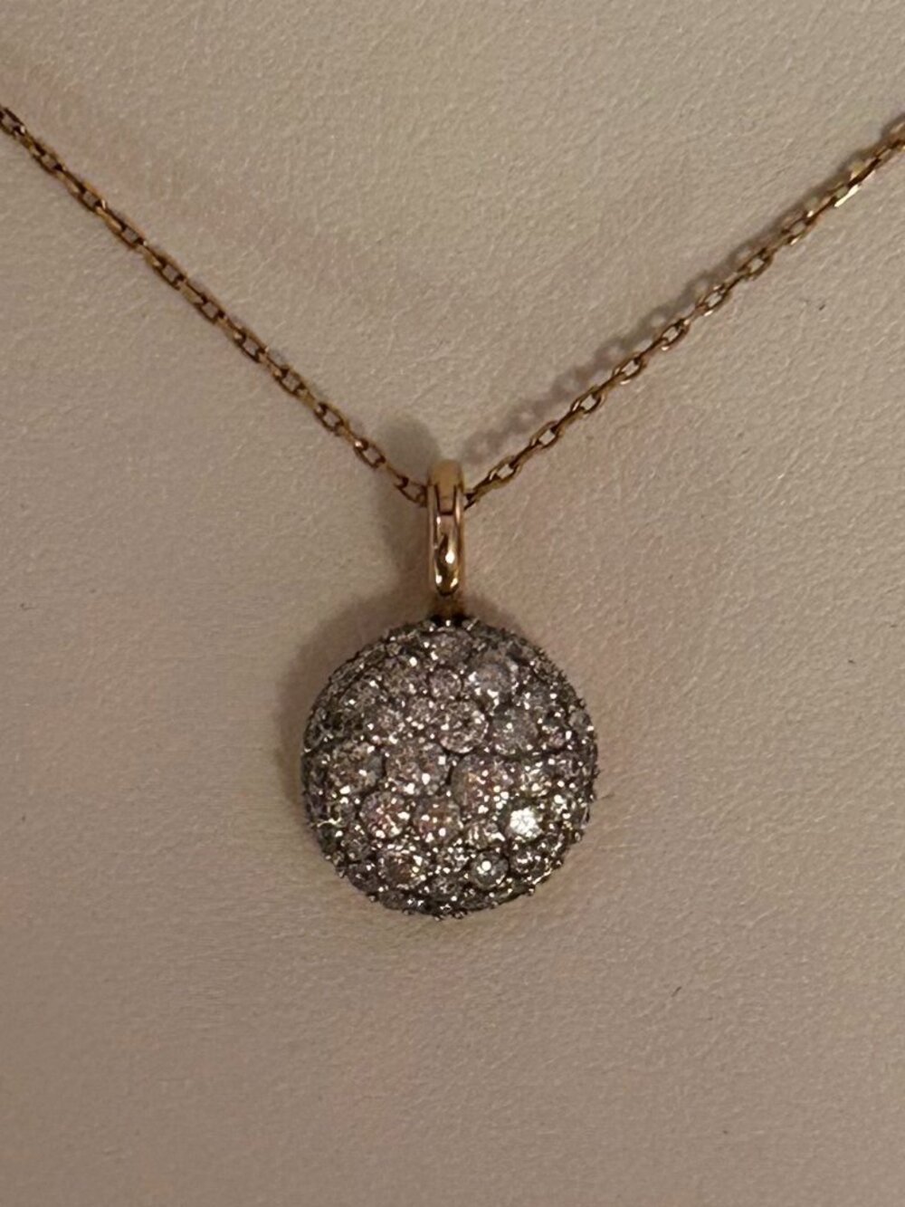 Diamond Pendant in 10kt Yellow Gold and Rhodium
